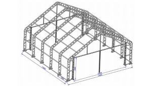 Tente de stockage à toit en pente