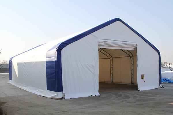Tente de stockage à châssis en acier couverture en PVC