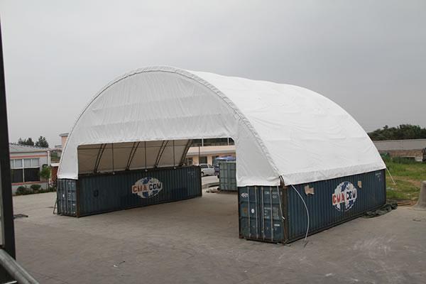 Abri container en PVC cadre en acier galvanisé